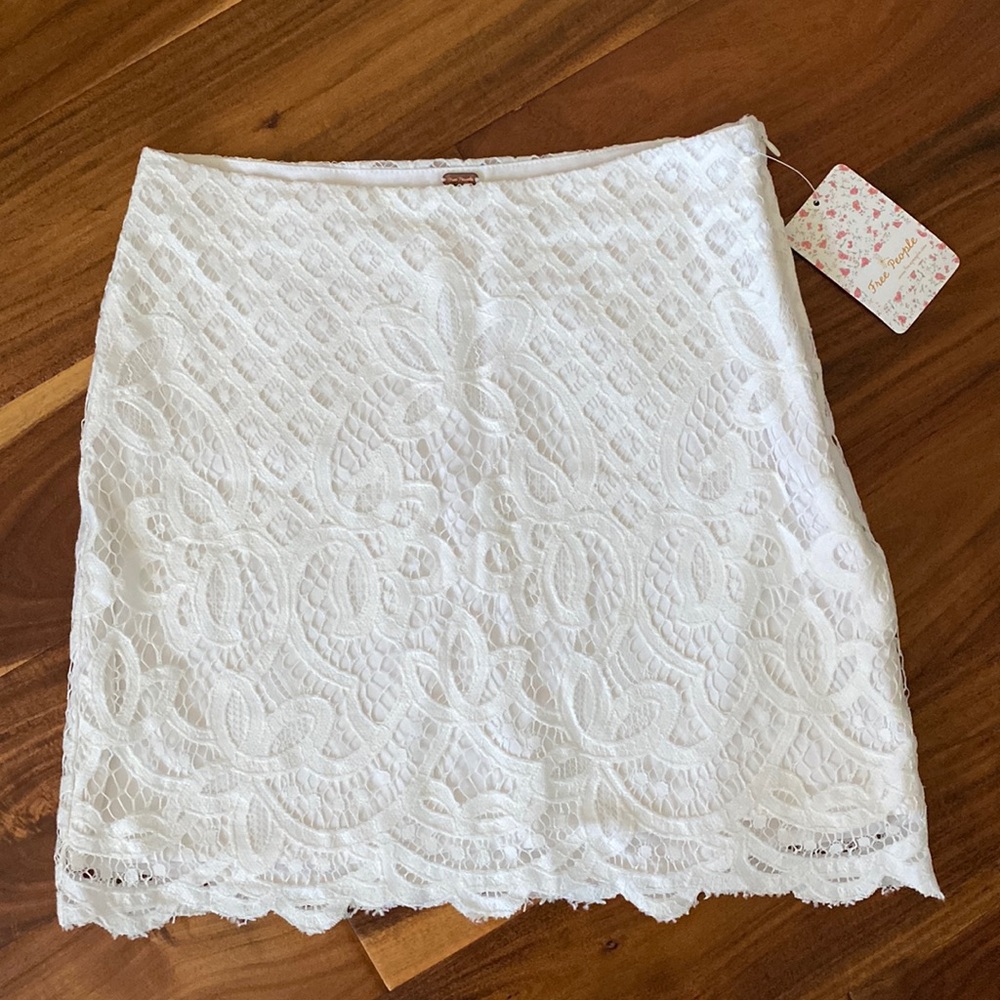 Free People mini skirt white size 0 NEW